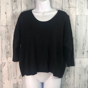 Lane Bryant Black Silver Speck Crop Sweater 22/24